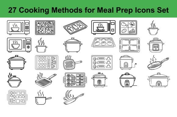 27 Cooking Methods for Meal Prep Icons: A Versatile Resource for Culinary Projects