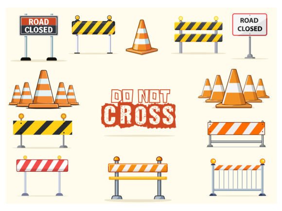 Do Not Cross Construction Barrier Set for Designers