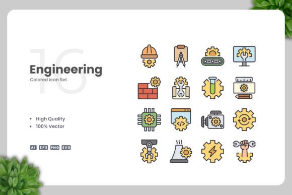 Engineering Color Icons: Simple & Clean