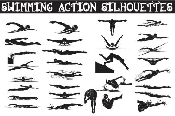 From Poolside Graphics to Championship Branding: A Dynamic Swimming Action Silhouettes2 in the Real World