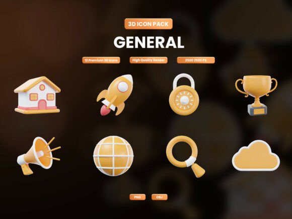 General 3D Icon Pack: Evaluating Modern Chubby 3D Icons for UI, Web, and Branding Projects