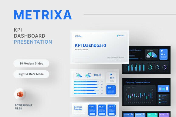 Metrixa – KPI Dashboard PowerPoint: Built for Data-Driven Decision Makers