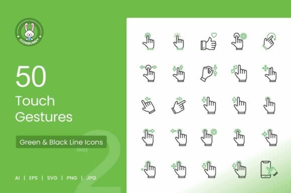 Touch Gesture Icons Set for Interactive Design