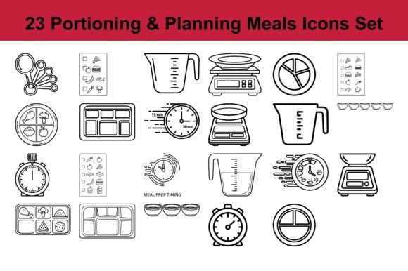 Understanding the 23 Portioning Planning Meals Icons Set: A Practical Tool for Culinary Design