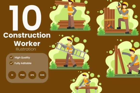 Visual Communication in the Construction Industry with High-Quality Construction Worker Illustration